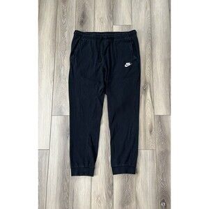 Nike Black Athletic Jogger Sweatpants Mens Sz Large 100% Cotton